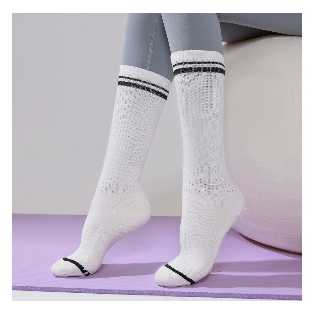 MISOX Studio | Double Stripe Non-Slip Grip Mid-Calf Socks