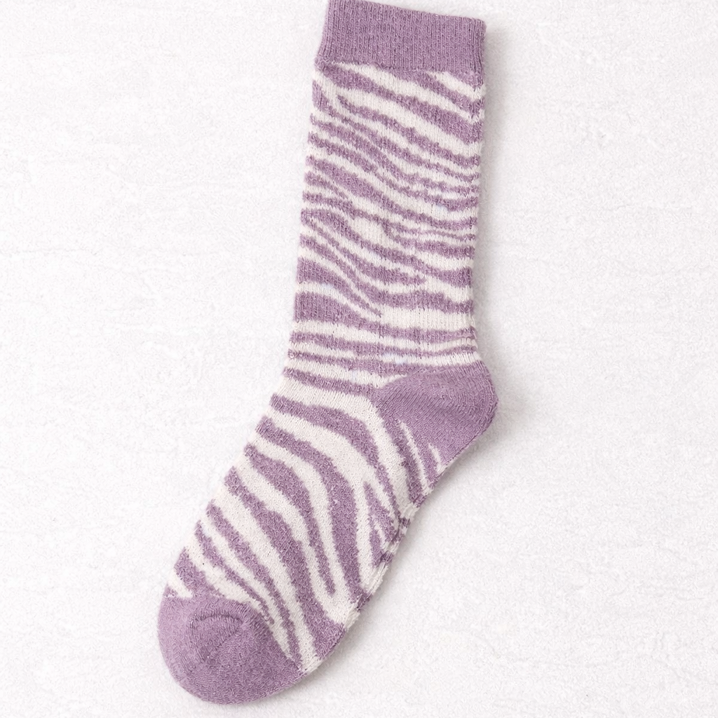 MISOX Warm | Purple Pattern Crew Socks