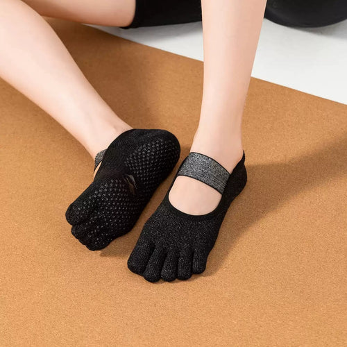 MISOX Studio | Ankle-Strap Five-Toe Non-Slip Pilates Socks