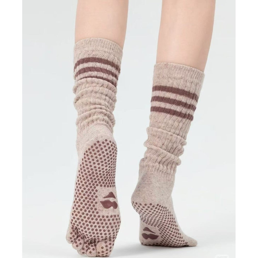 MISOX Studio | Five-Toe Slouchy Non-Slip Long Calf Socks