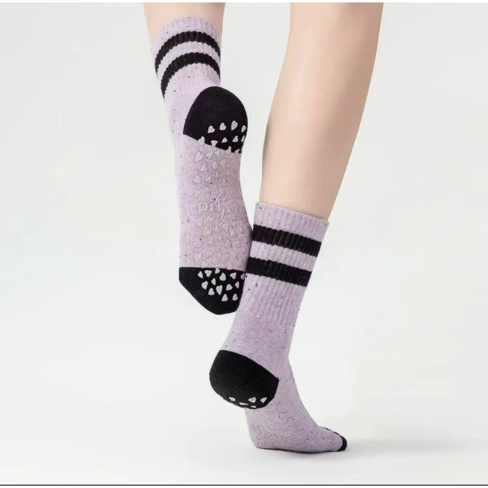 MISOX Studio | Double Stripe Non-Slip Grip Mid-Calf Socks