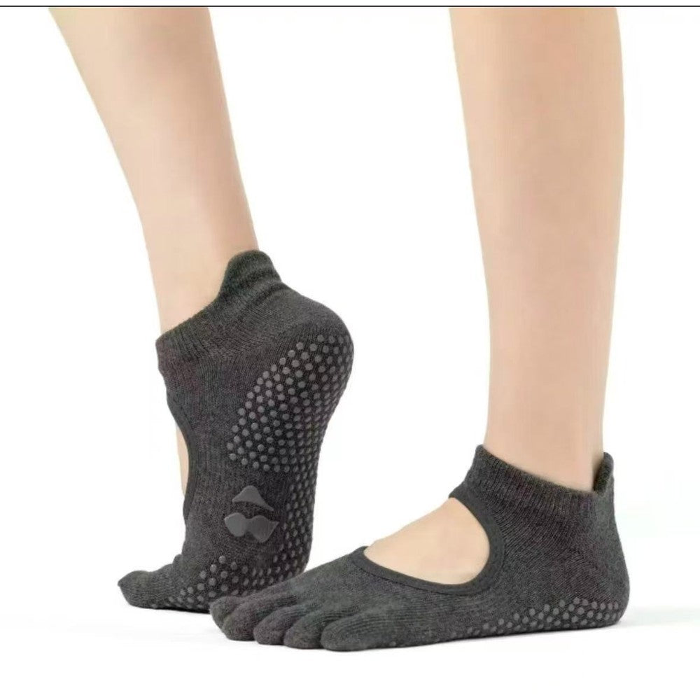 MISOX Studio | Open-Back Five-Toe Non-Slip Grip Socks
