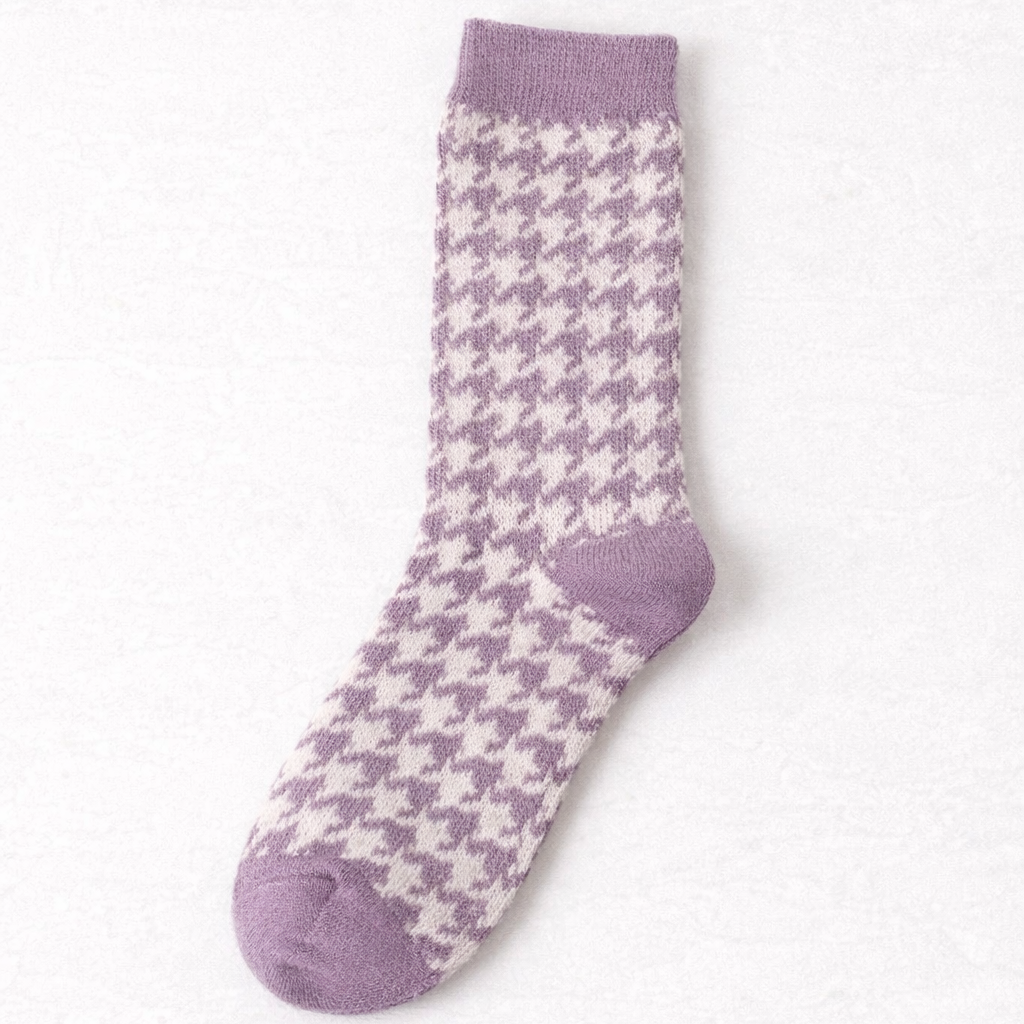 MISOX Warm | Purple Pattern Crew Socks