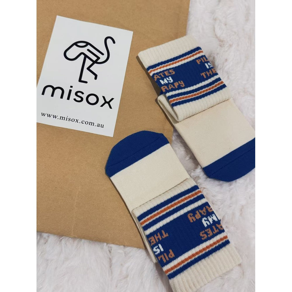 MISOX Studio | Pilates Is My Therapy Non-Slip Crew Socks