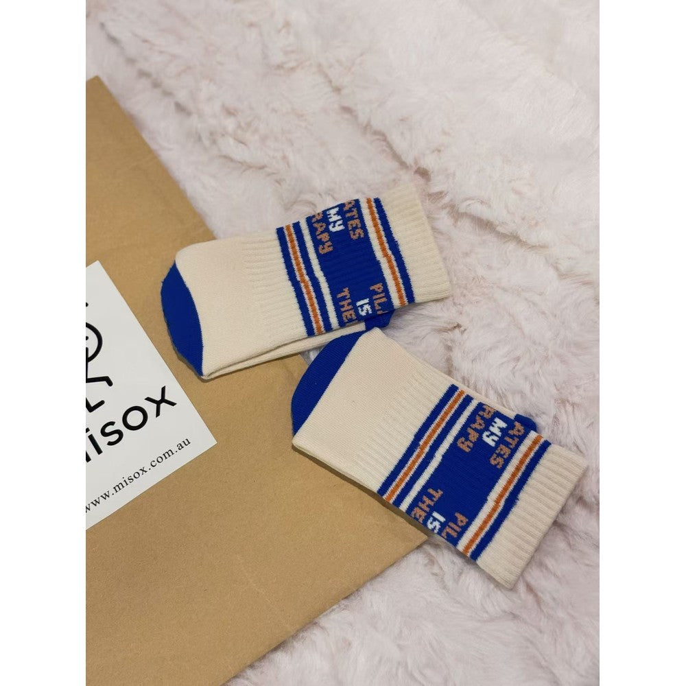 MISOX Studio | Pilates Is My Therapy Non-Slip Crew Socks