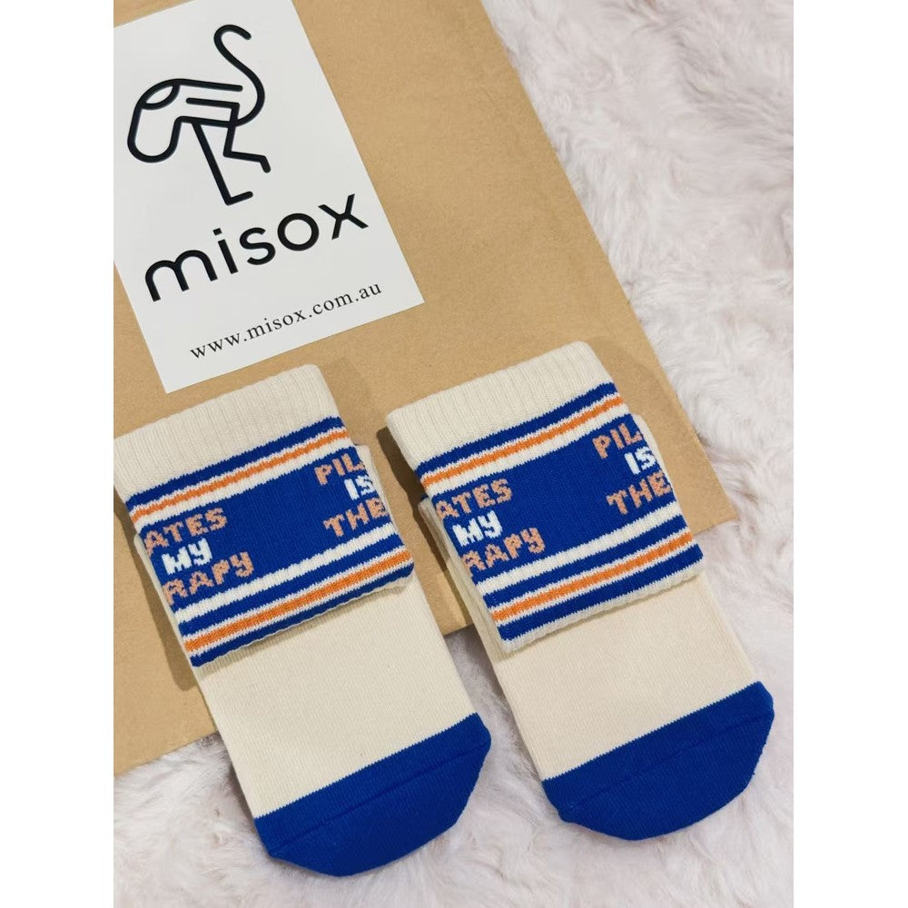 MISOX Studio | Pilates Is My Therapy Non-Slip Crew Socks